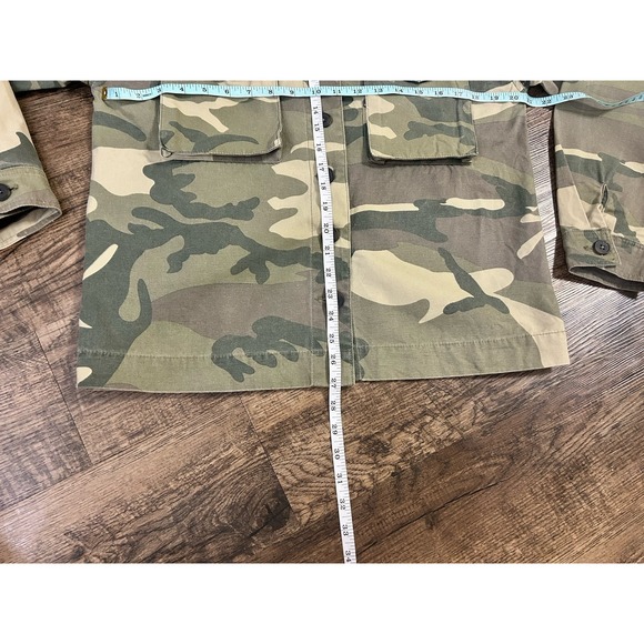 Camouflage Women's Oversized‎ Shirt Jacket Shacket Women's Small 100% Cotton - Picture 13 of 14